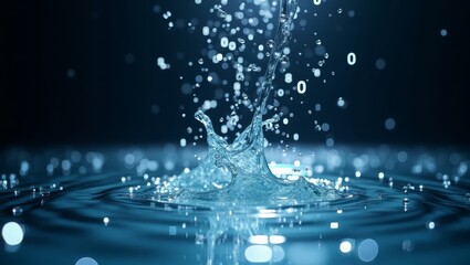 Numeric Flow Falling Into Transparent Basin – Ideal for Backend Logic and System Architecture