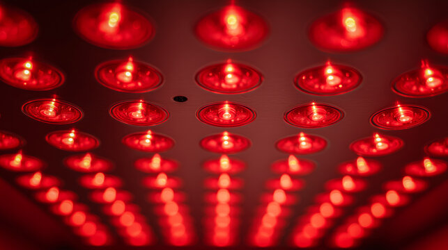 Mesmerizing red lights creating an intense ambient effect. red light therapy, skin regeneration