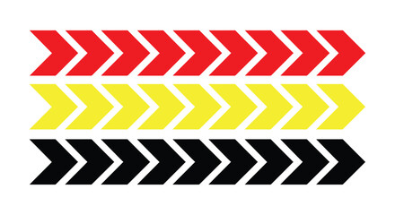 Collection set Red, black,Yellow Right Arrow,Arrow Pointing Right,Minimalist Arrow DesignRight-Pointing Arrow Graphic with sharpe Edges on Transparent AI Generative