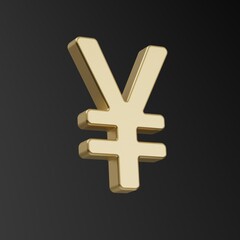 Yen. Yuan. Monetary signs coins. 3d illustration. Finance. Currency.