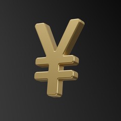 Yen. Yuan. Monetary signs coins. 3d illustration. Finance. Currency.