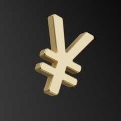 Yen. Yuan. Monetary signs coins. 3d illustration. Finance. Currency.