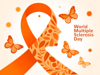 Orange ribbon design for World Multiple Sclerosis Day.