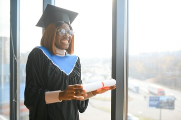 pretty african american university graduate