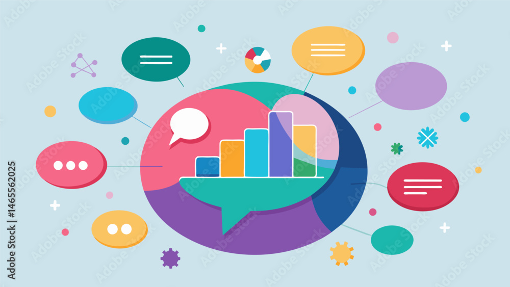 Poster a constantly evolving bubble chart displaying the top trending topics and hashtags on a popular soci