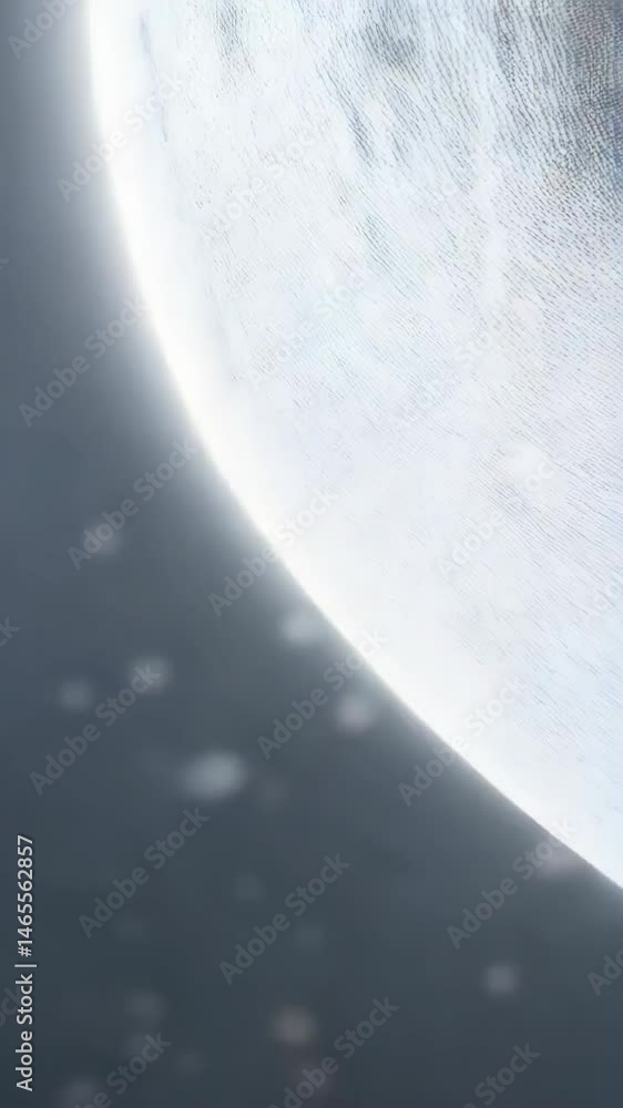 Poster detailed full planet view, lunar surface with craters and visible orange texture in outer space with