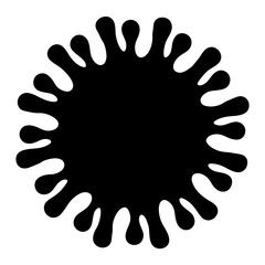 Obraz premium Black and white image depicts the silhouette of a virus or bacteria
