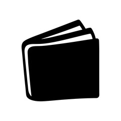 A minimalist black and white illustration of an open book ready for reading