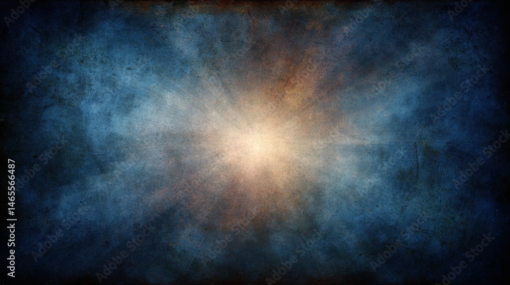 Poster abstract cosmic background with bright light in the center surrounded by a textured colorful atmosph