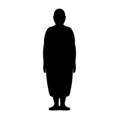Silhouette of standing person with an undetermined shape and size, facing forward