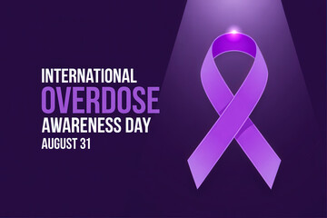 Purple ribbon symbolizing overdose awareness on International Overdose Awareness Day.