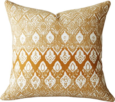 Mustard Yellow Geometric Pattern Throw Pillow