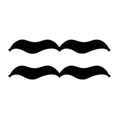 Obraz premium Aquarius zodiac sign symbol, creative two wavy lines black and white design