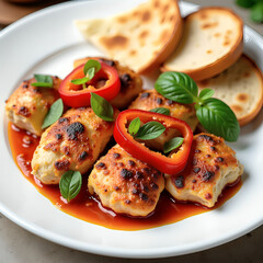 grilled chicken breast with vegetables