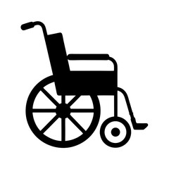 Fototapeta premium Black and white illustration of a silhouette wheelchair for accessibility purposes