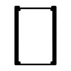 Simple black rectangular frame illustration on white background, minimalist design