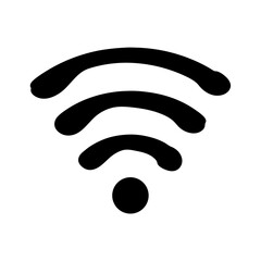 Simple Black and White Wifi Symbol Signifying Wireless Network Connection