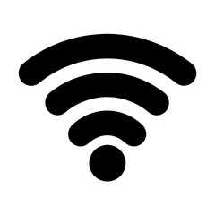 Simple graphic icon depicting wireless internet access and technology, vector illustration