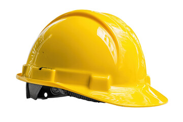 Fototapeta premium Yellow construction safety helmet PNG with a transparent background