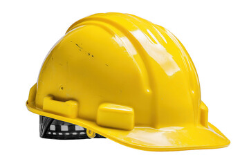 Fototapeta premium Yellow construction safety helmet PNG with a transparent background