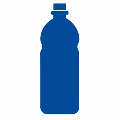 Plastic big water bottle blue vector on white background. 