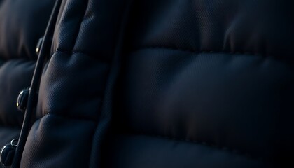 close up of a black jacket with buttons