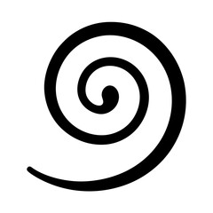 Simple black and white spiral design with a minimalist aesthetic focus