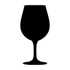 Silhouette of an elegant wine glass, perfect for beverage related designs