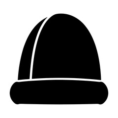 Stylized Simple Black and White Winter Hat Graphic Illustration Image