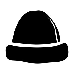 Simple black beanie hat silhouette illustration on a white background design