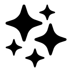 Collection of black stars representing sparkles, cleanliness, and a touch of magic