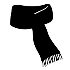 A stylish black winter scarf with tassels, suitable for cold weather