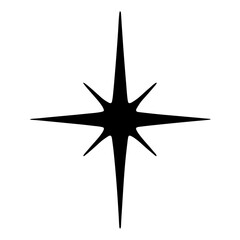 Fototapeta premium Eight pointed star with asymmetrical rays radiating from central point