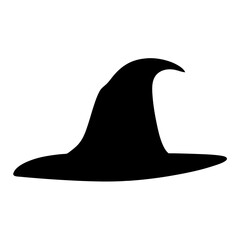 A classic and iconic silhouette of a pointy black witch's hat