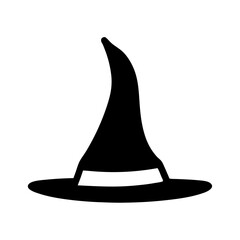Fototapeta premium Silhouette of a Classic Witch Hat for Halloween Costumes and Decorations
