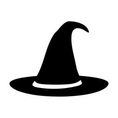 Silhouette of a Classic Witch Hat for Halloween Costumes and Decorations