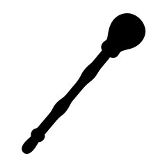 Elegant silhouette illustration of an antique scepter against a stark white background