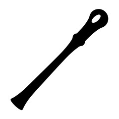 Black and white silhouette of a magic wand with hole at end