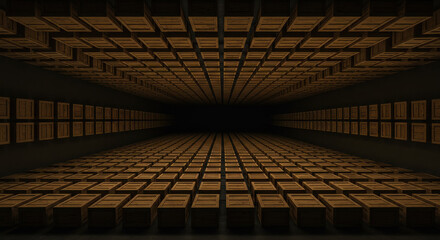 Naklejka premium Abstract interior perspective rendered design