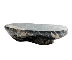 Artistic stone coffee table design modern living room home isolated on transparent background