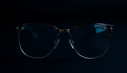 pair of glasses on a dark background