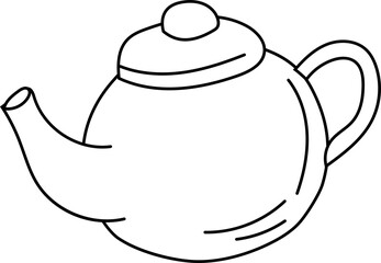Chinese teapot line art Chinese New Year vector illustration