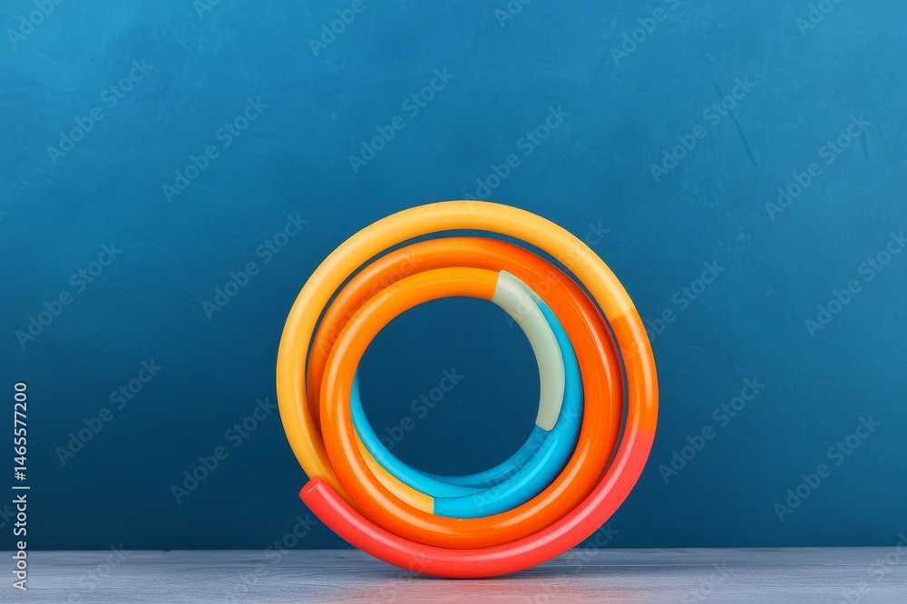 Poster colorful interlocking rings abstract design - abstract of colorful interlocking rings creating a cir
