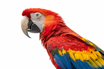 Obraz premium full body Close up Scarlet Macaw Bird Profile AI Generated By PNG