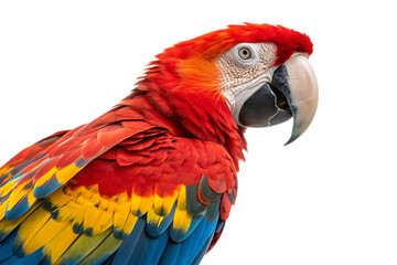 Obraz premium full body Close up Scarlet Macaw Bird Profile AI Generated By PNG