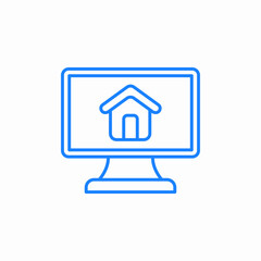 computer house icon sign vector