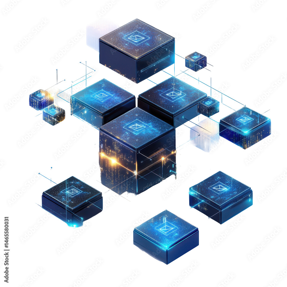 Poster smartledger isolated on transparent background.