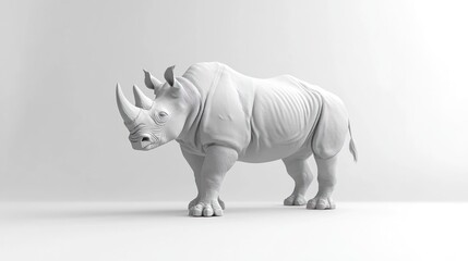 Obraz premium Monochromatic rhinoceros sculpture
