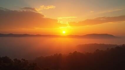 sunset in the mountains