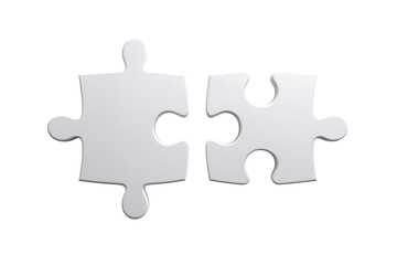 Fototapeta premium Two connecting puzzle pieces PNG with a transparent background